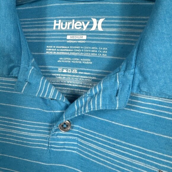 Hurley Shirt Men's Polo Blue Size Medium - Picture 4 of 10